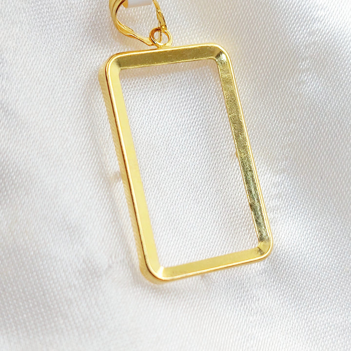 Ounce Frame Pendant Made of 21K Gold by Saeed Jewelry 