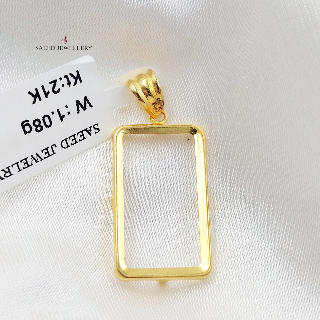 Ounce Frame Pendant Made of 21K Gold by Saeed Jewelry 