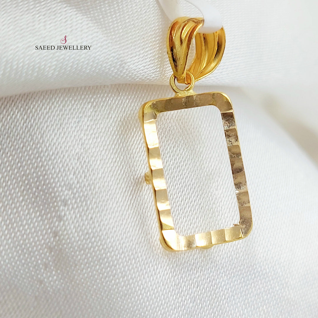 Ounce Frame Pendant Made of 21K Gold by Saeed Jewelry 