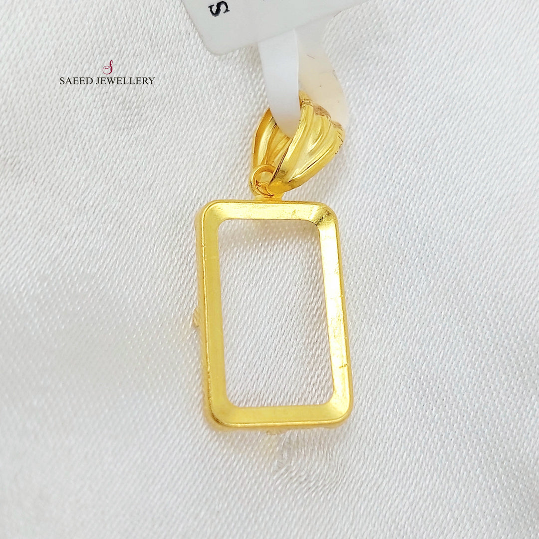 Ounce Frame Pendant Made of 21K Gold by Saeed Jewelry 