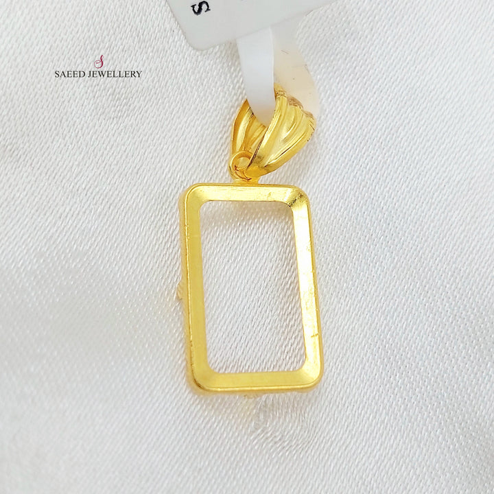 Ounce Frame Pendant Made of 21K Gold by Saeed Jewelry 