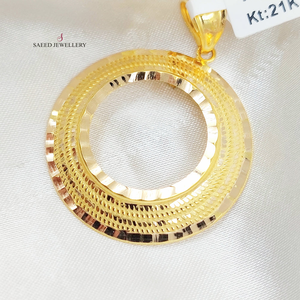 Rashadi Frame Pendant Made of 21K Gold by Saeed Jewelry 