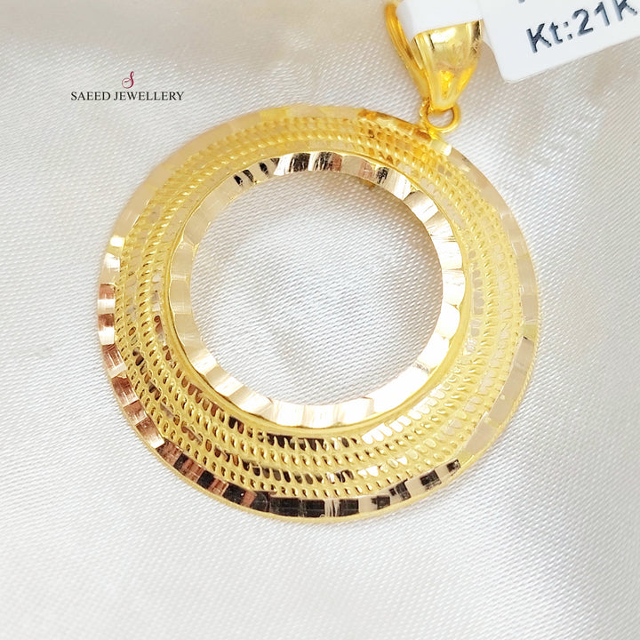 Rashadi Frame Pendant Made of 21K Gold by Saeed Jewelry 