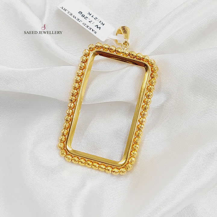 Ounce Frame Pendant Made of 21K Gold by Saeed Jewelry 