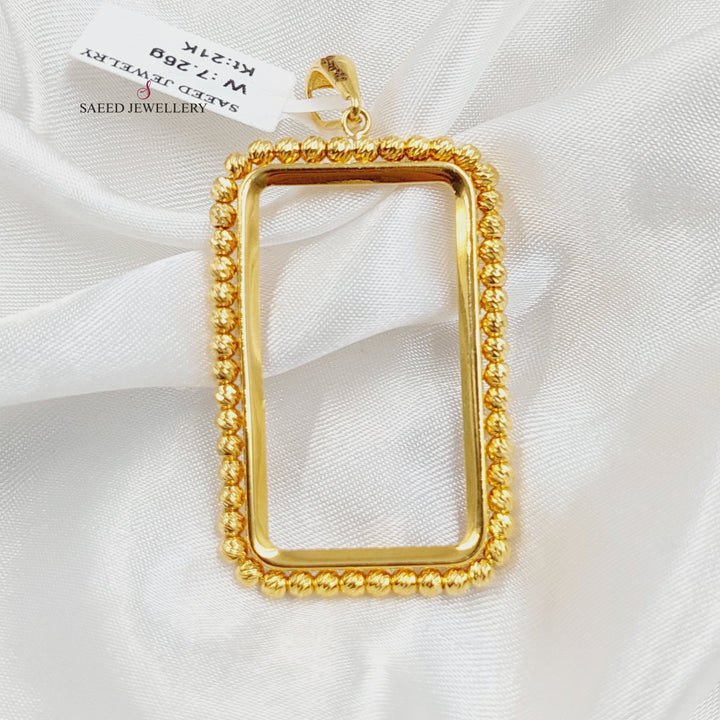 Ounce Frame Pendant Made of 21K Gold by Saeed Jewelry 