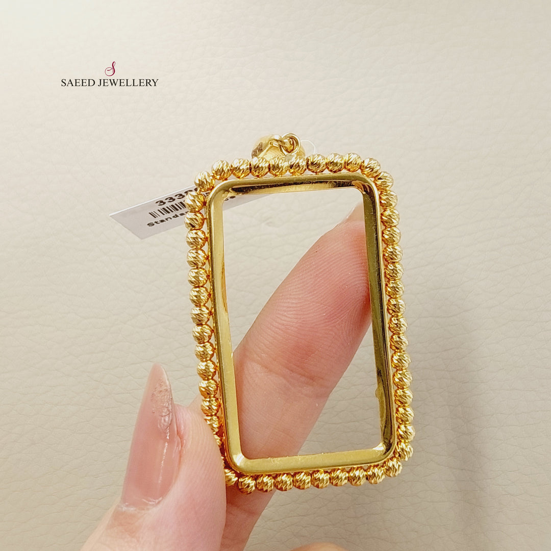 Ounce Frame Pendant Made of 21K Gold by Saeed Jewelry 