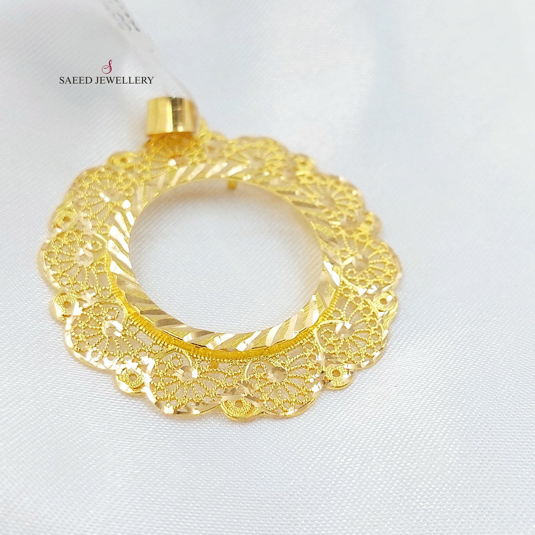 Rashadi Frame Pendant Made of 21K Gold by Saeed Jewelry 
