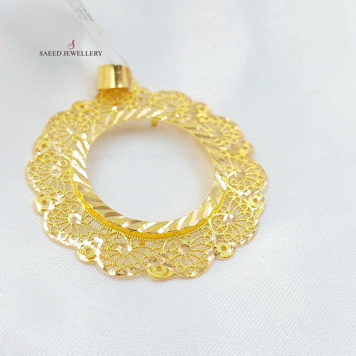 Rashadi Frame Pendant Made of 21K Gold by Saeed Jewelry 