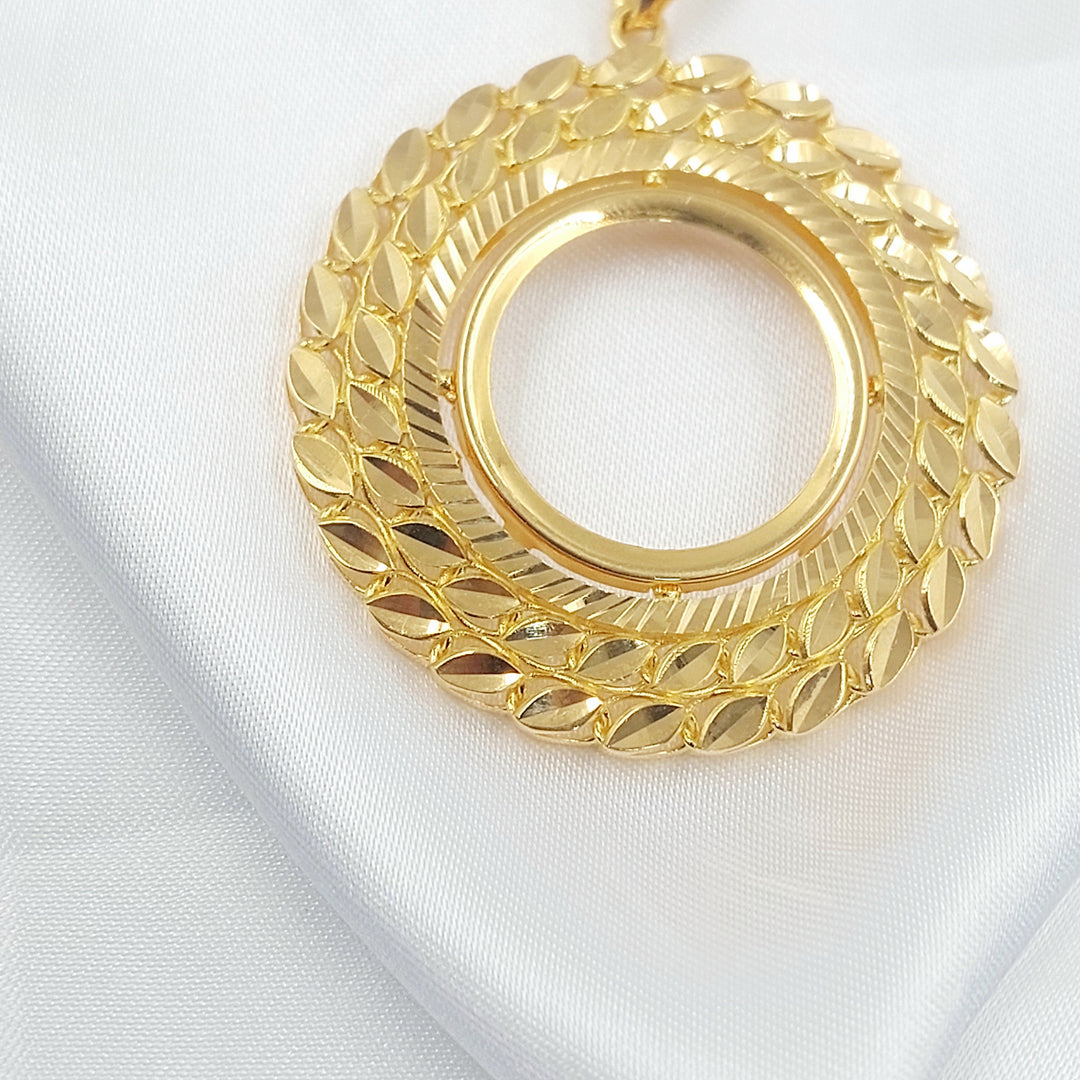 Rashadi Frame Pendant Made of 21K Gold by Saeed Jewelry 