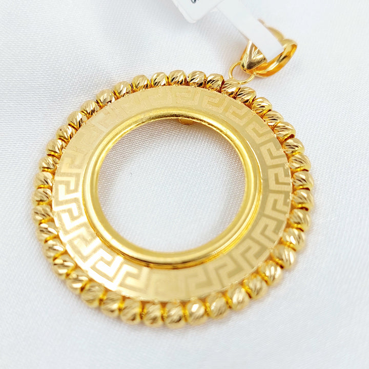 Rashadi Liras Frame Pendant Made of 21K Gold by Saeed Jewelry 