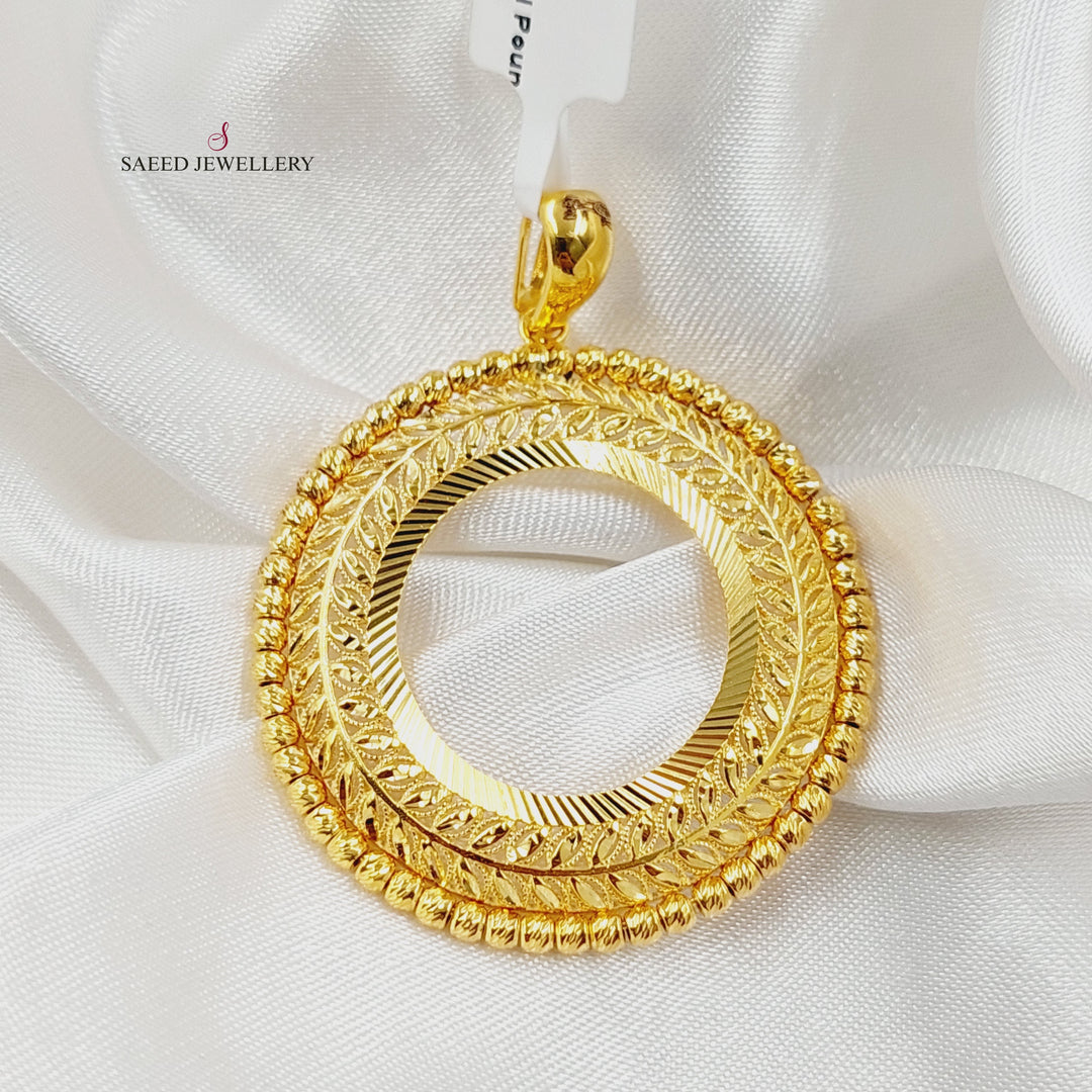 Rashadi Frame Pendant Made of 21K Gold by Saeed Jewelry 