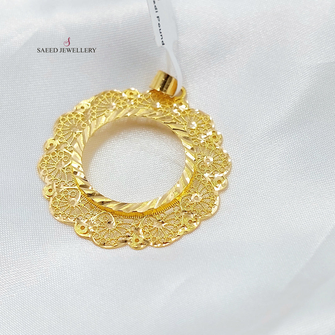 Rashadi Frame Pendant Made of 21K Gold by Saeed Jewelry 