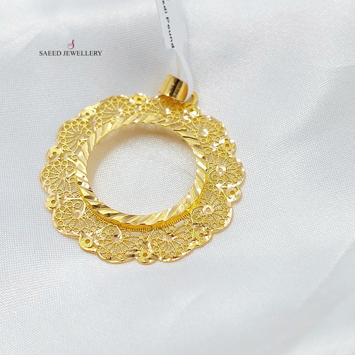 Rashadi Frame Pendant Made of 21K Gold by Saeed Jewelry 