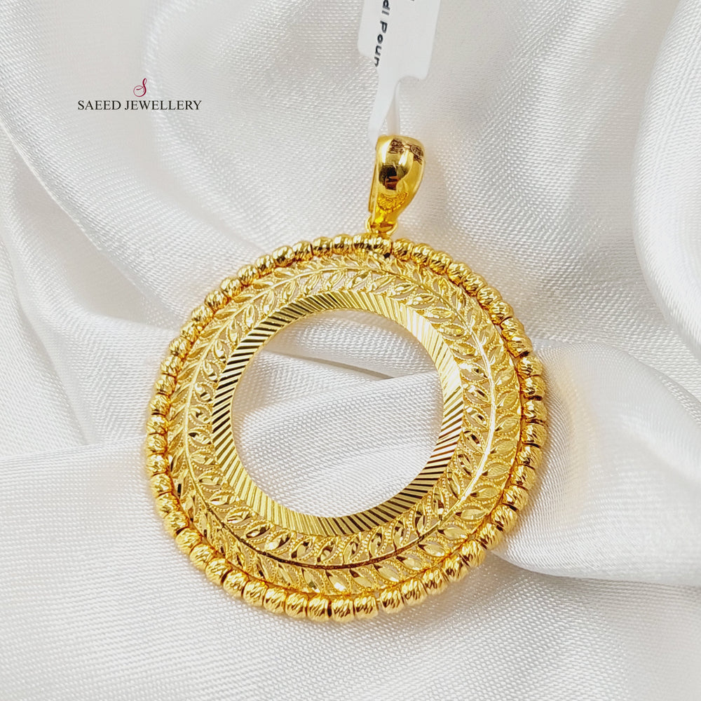 Rashadi Frame Pendant Made of 21K Gold by Saeed Jewelry 