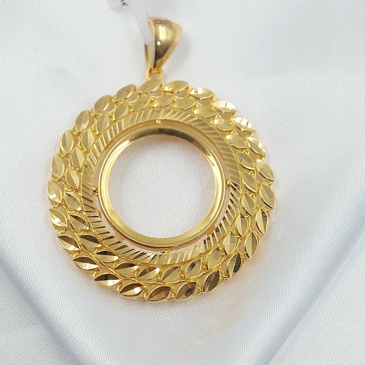 Rashadi Frame Pendant Made of 21K Gold by Saeed Jewelry 