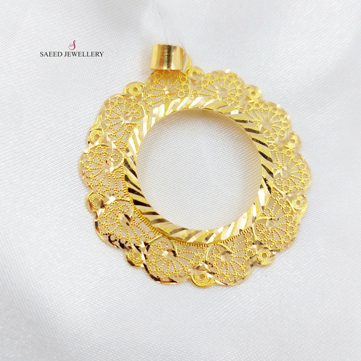 Rashadi Frame Pendant Made of 21K Gold by Saeed Jewelry 