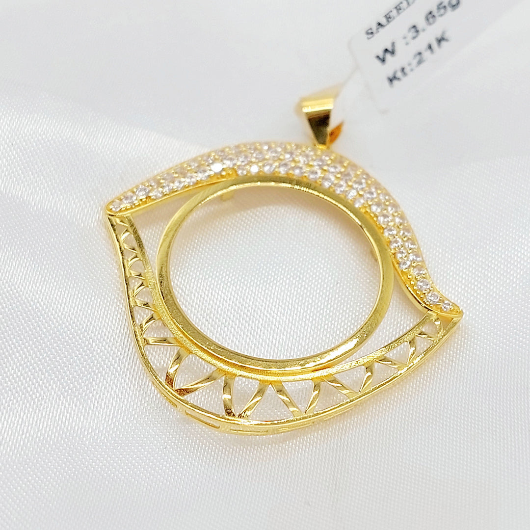 21K برواز ليرات رشادي مرصع-مجوهرات الشيخ سعيد-Saeed Jewelry 