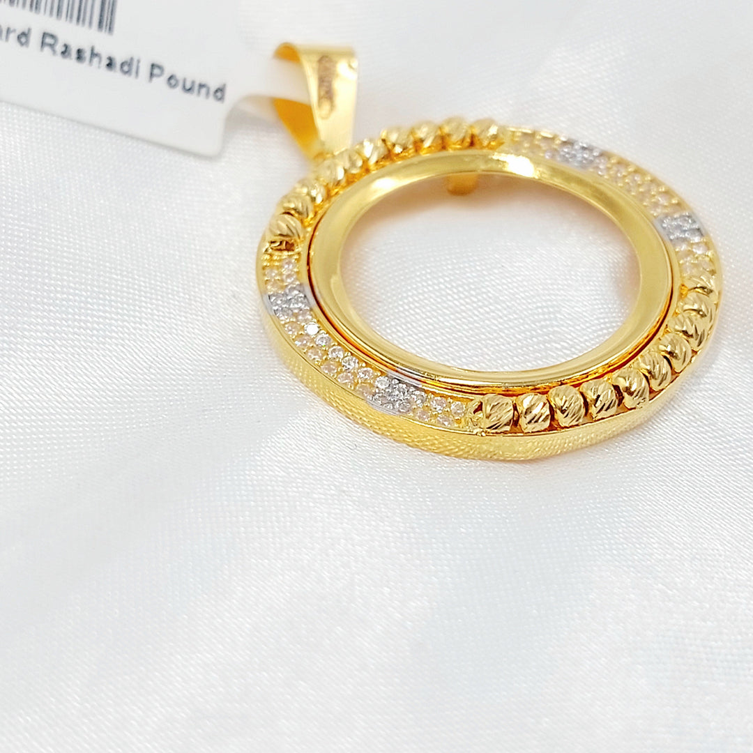 21K برواز ليرات رشادي مرصع-مجوهرات الشيخ سعيد-Saeed Jewelry 