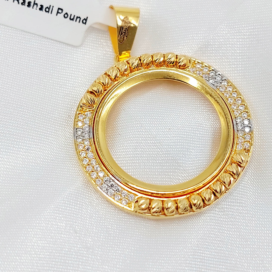 21K برواز ليرات رشادي مرصع-مجوهرات الشيخ سعيد-Saeed Jewelry 