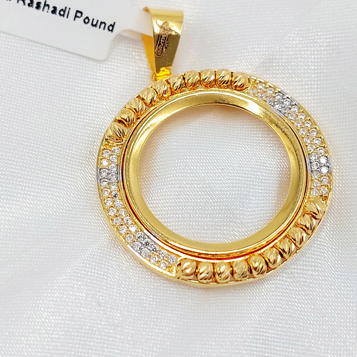 21K برواز ليرات رشادي مرصع-مجوهرات الشيخ سعيد-Saeed Jewelry 