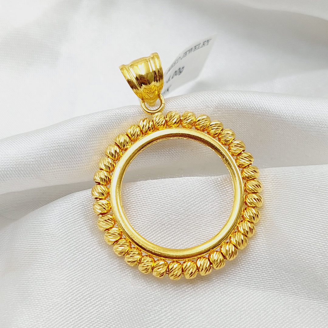 21K Gold Balls Rashadi Frame Pendant by Saeed Jewelry - Image 3