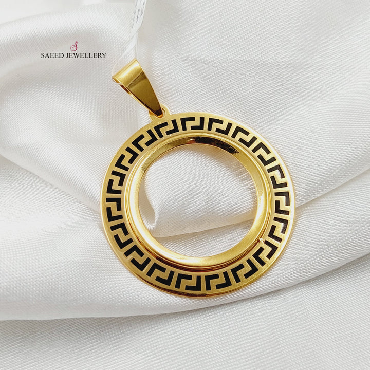 21K Gold Enameled Rashadi Frame Pendant by Saeed Jewelry - Image 3