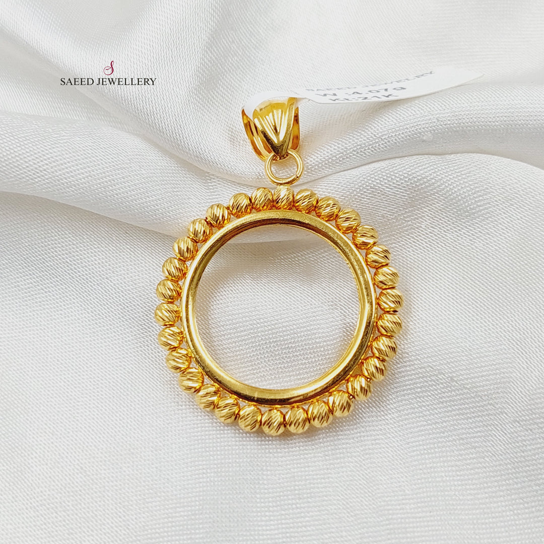 21K Gold Rashadi Frame Pendant by Saeed Jewelry - Image 1