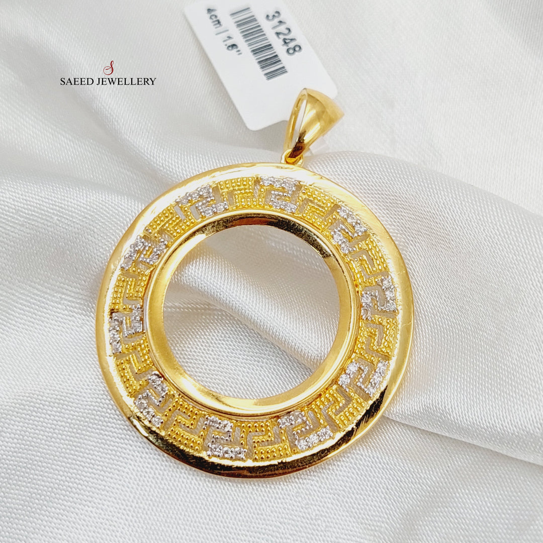 21K Gold Rashadi Frame Pendant by Saeed Jewelry - Image 3