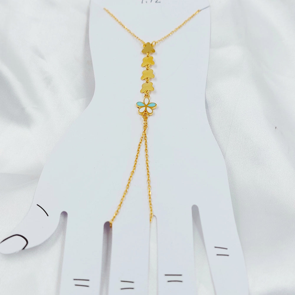 Enameled Butterfly Hand Bracelet Made of 21K Gold by Saeed Jewelry 