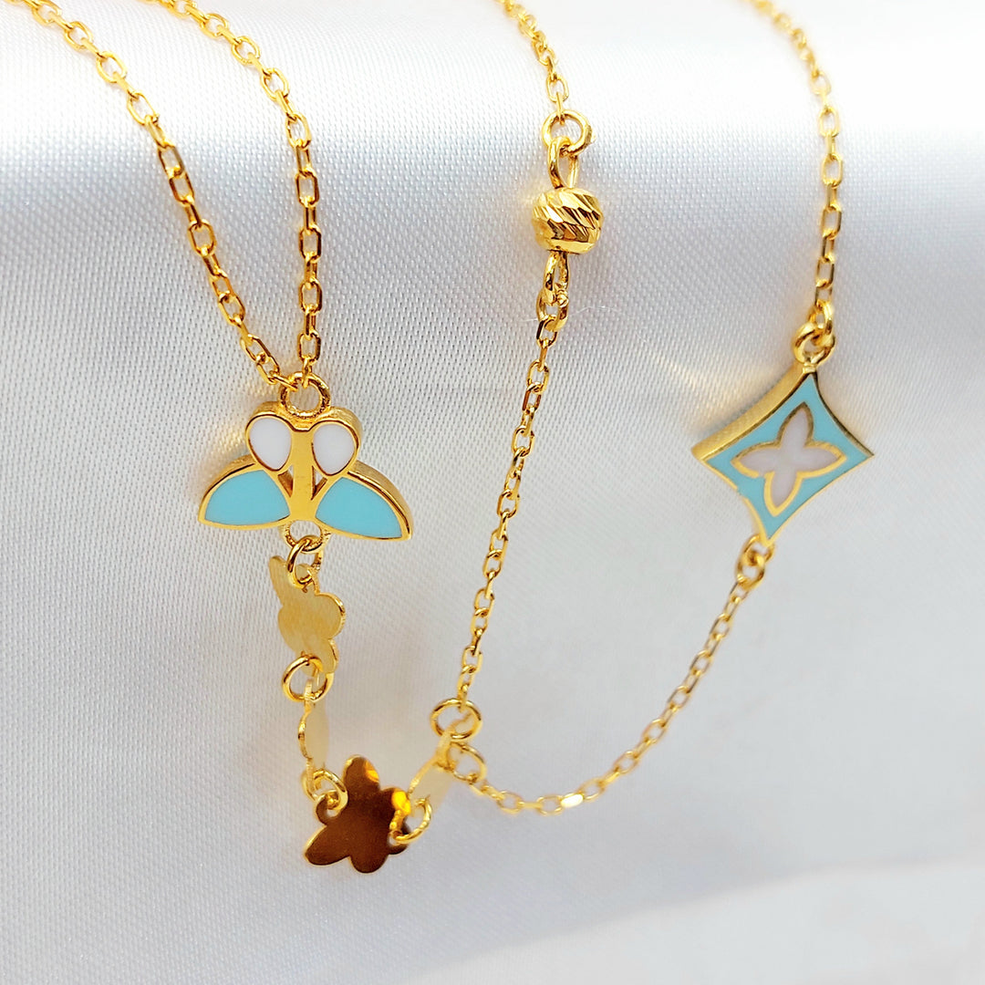 Enameled Heart Hand Bracelet Made of 21K Gold by Saeed Jewelry 