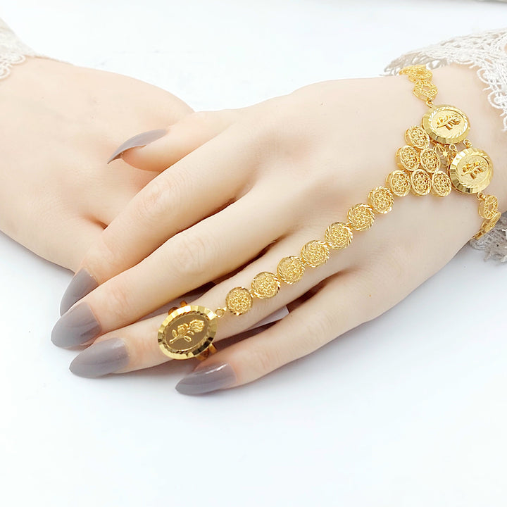 Ounce Hand Bracelet Made of 21K Gold by Saeed Jewelry 
