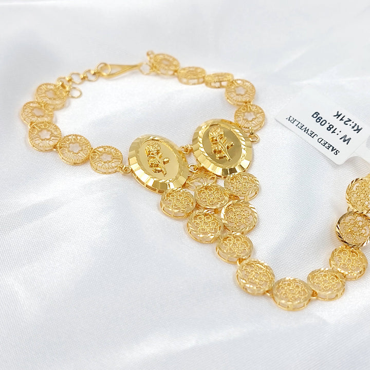 Ounce Hand Bracelet Made of 21K Gold by Saeed Jewelry 