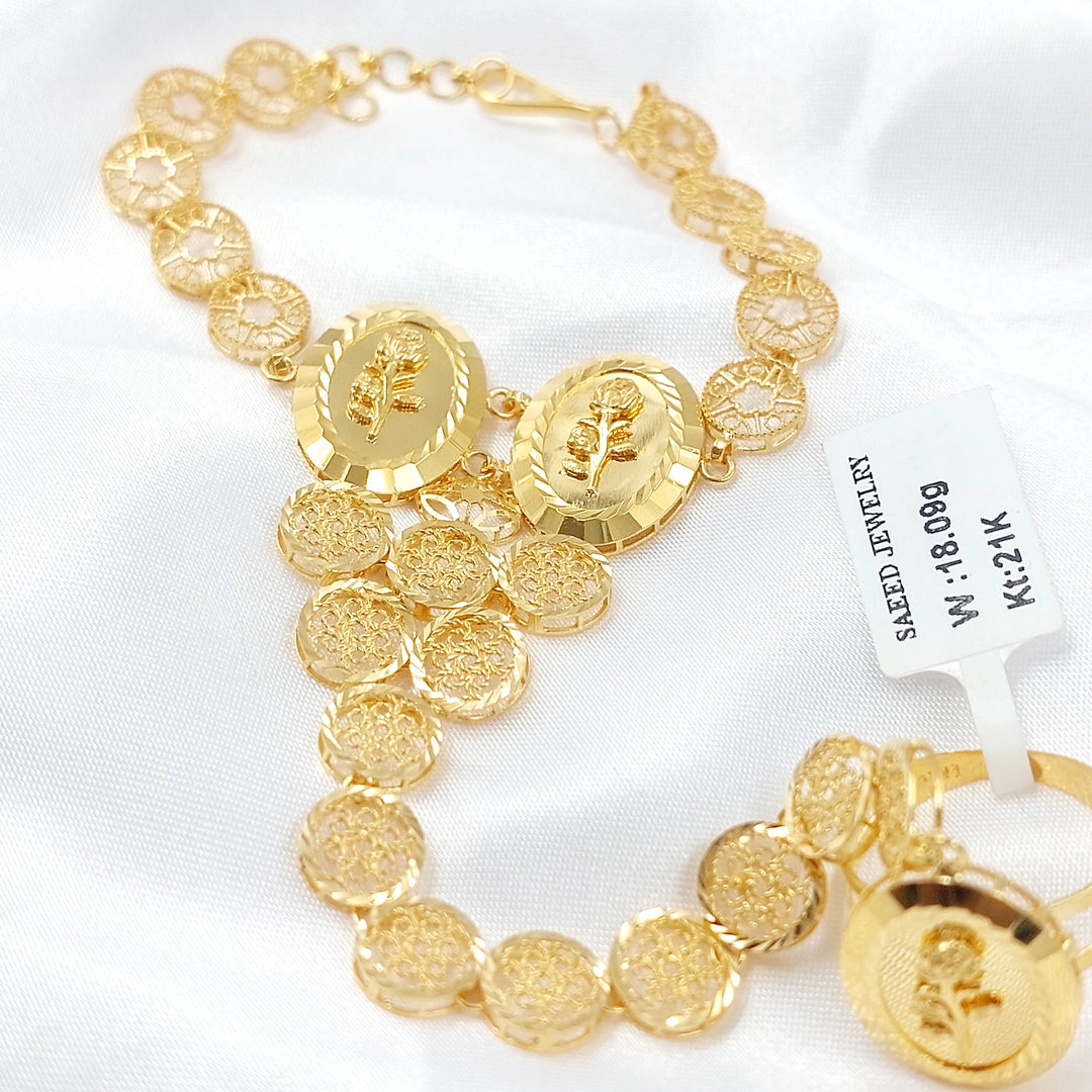 Ounce Hand Bracelet Made of 21K Gold by Saeed Jewelry 