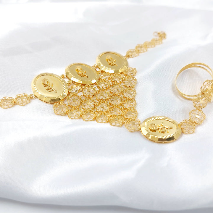 Ounce Hand Bracelet Made of 21K Gold by Saeed Jewelry 