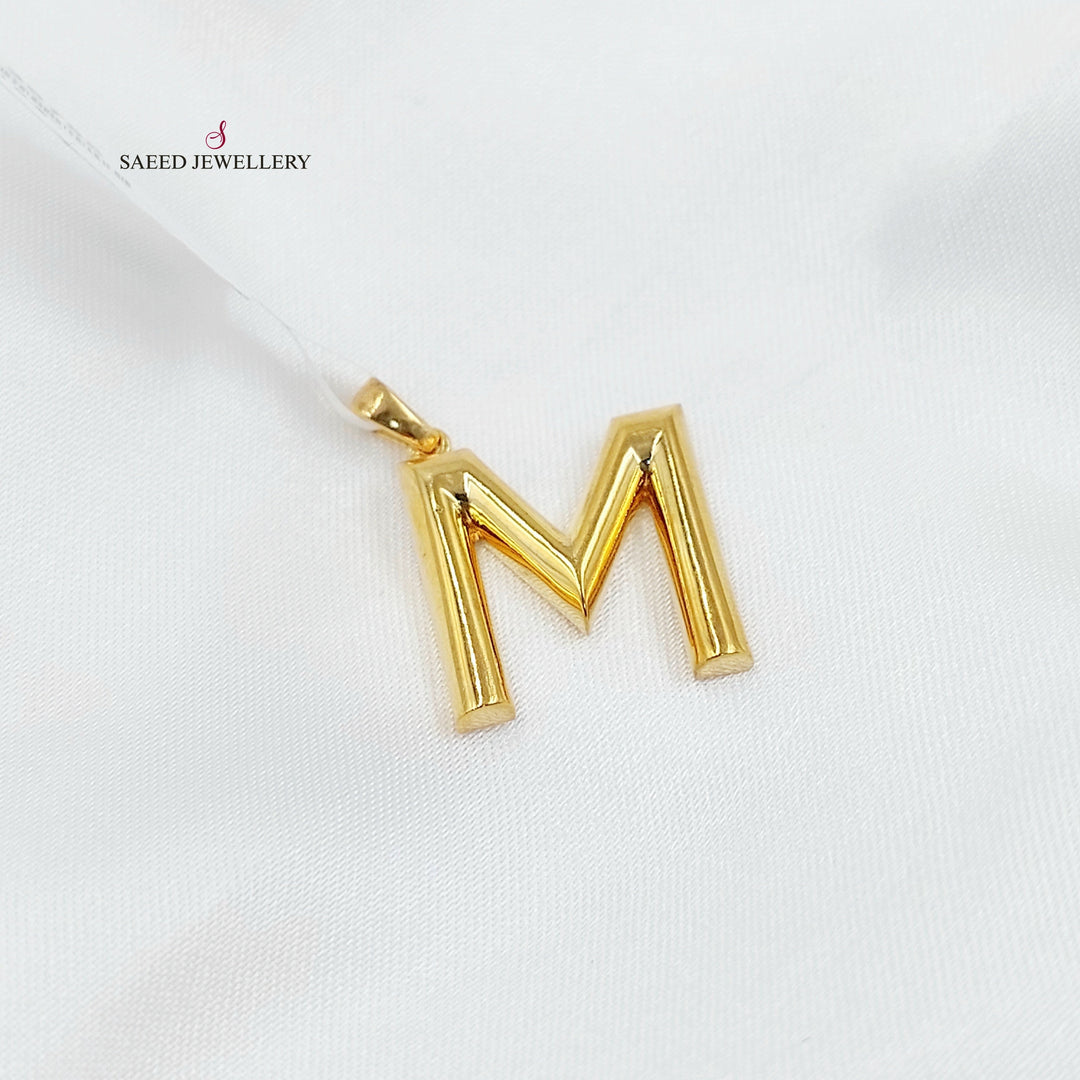 21K تعليقة M حرف-مجوهرات الشيخ سعيد-Saeed Jewelry 