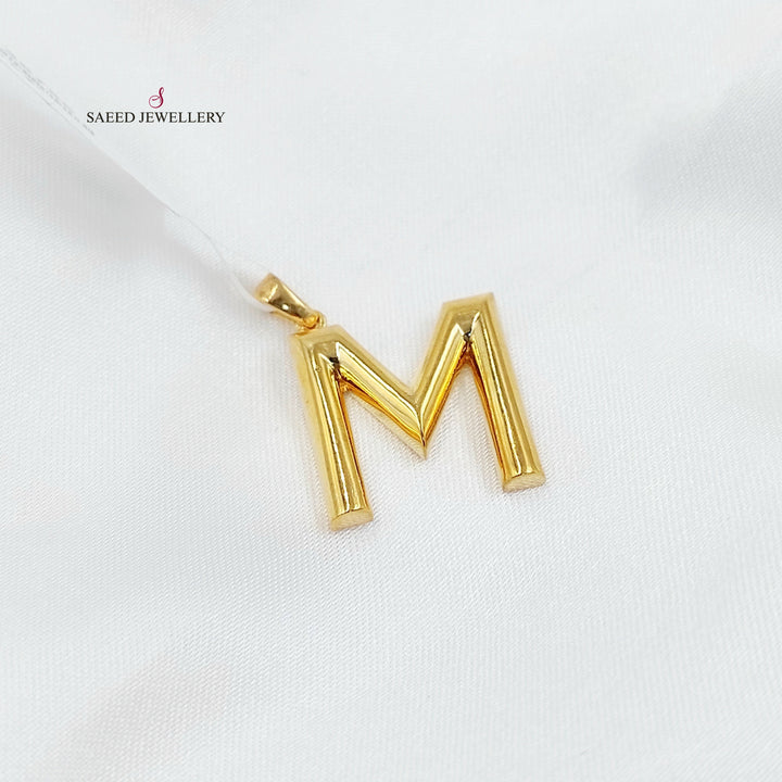 21K تعليقة M حرف-مجوهرات الشيخ سعيد-Saeed Jewelry 
