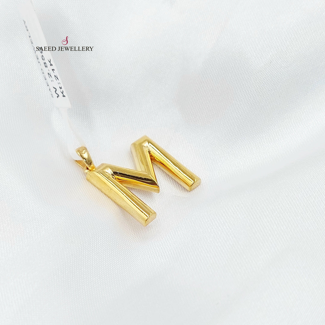 تعليقة M حرف Made of 21K Gold by Saeed Jewelry 