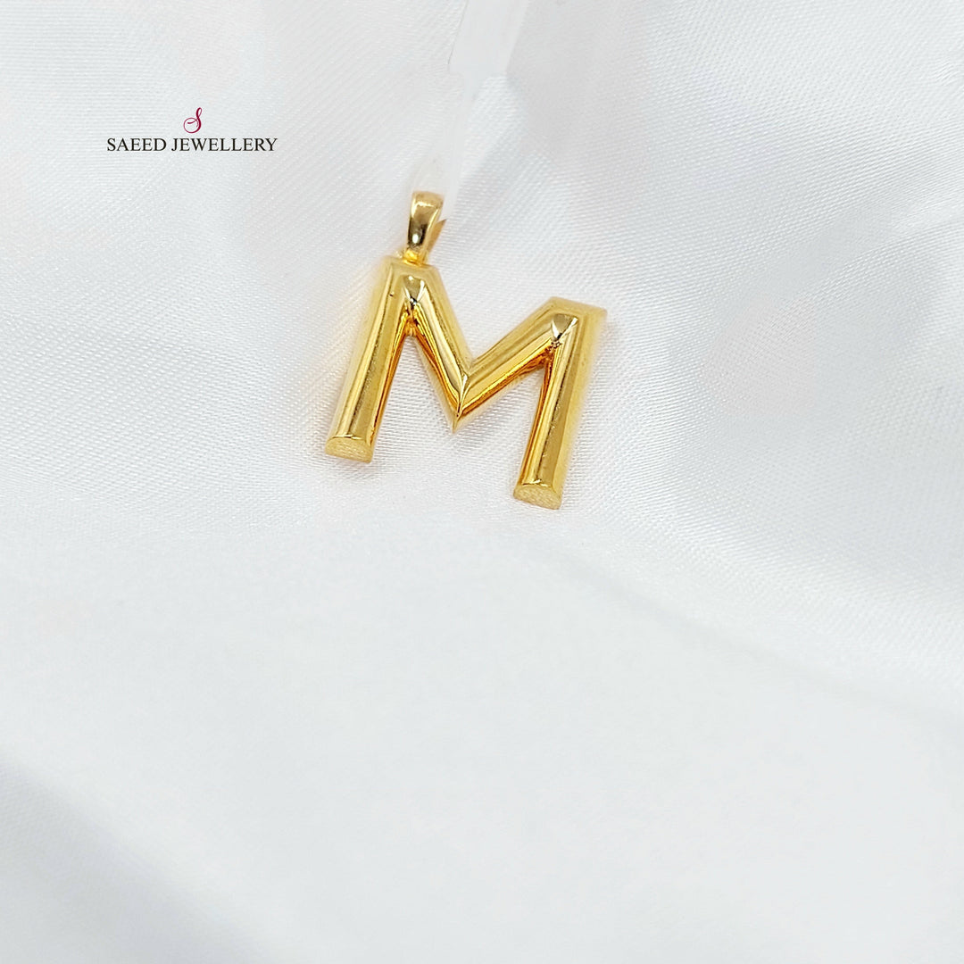 تعليقة M حرف Made of 21K Gold by Saeed Jewelry 