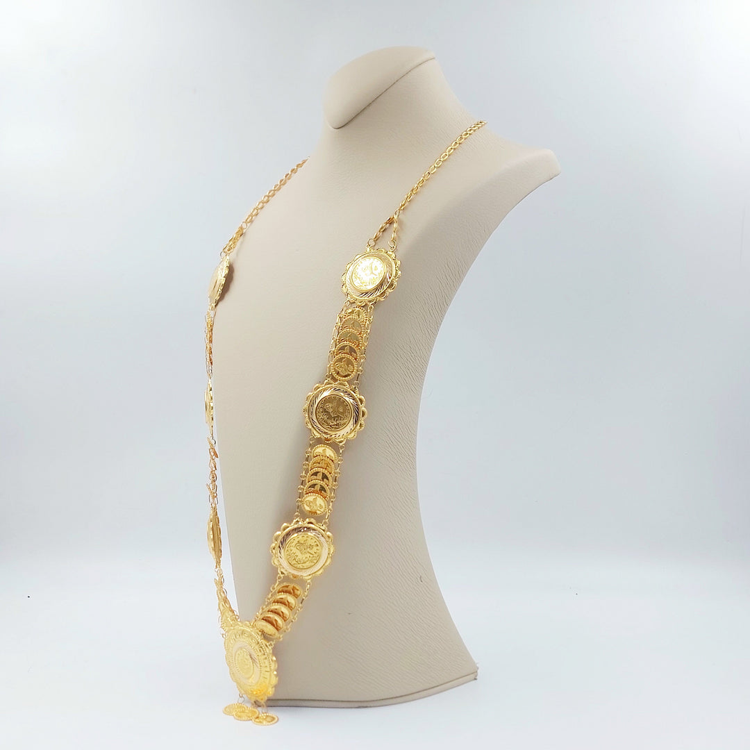 Print Rashadi Long Necklace Made of 21K Gold by Saeed Jewelry 