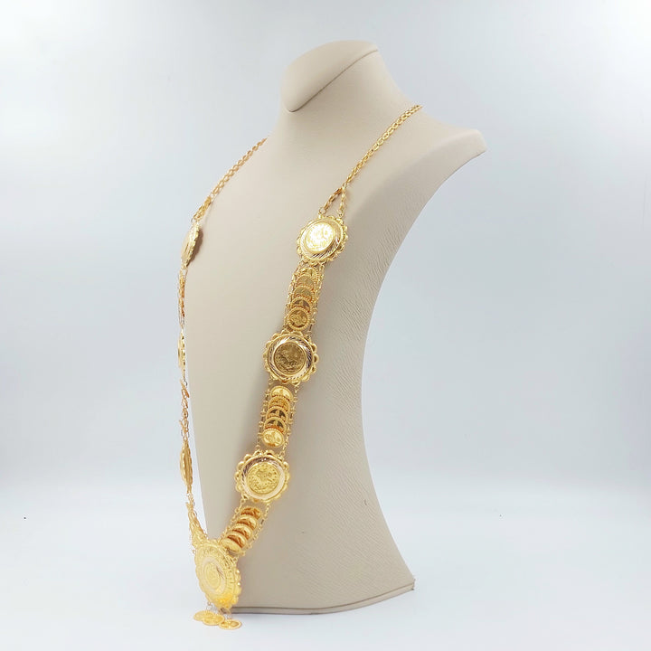Print Rashadi Long Necklace Made of 21K Gold by Saeed Jewelry 