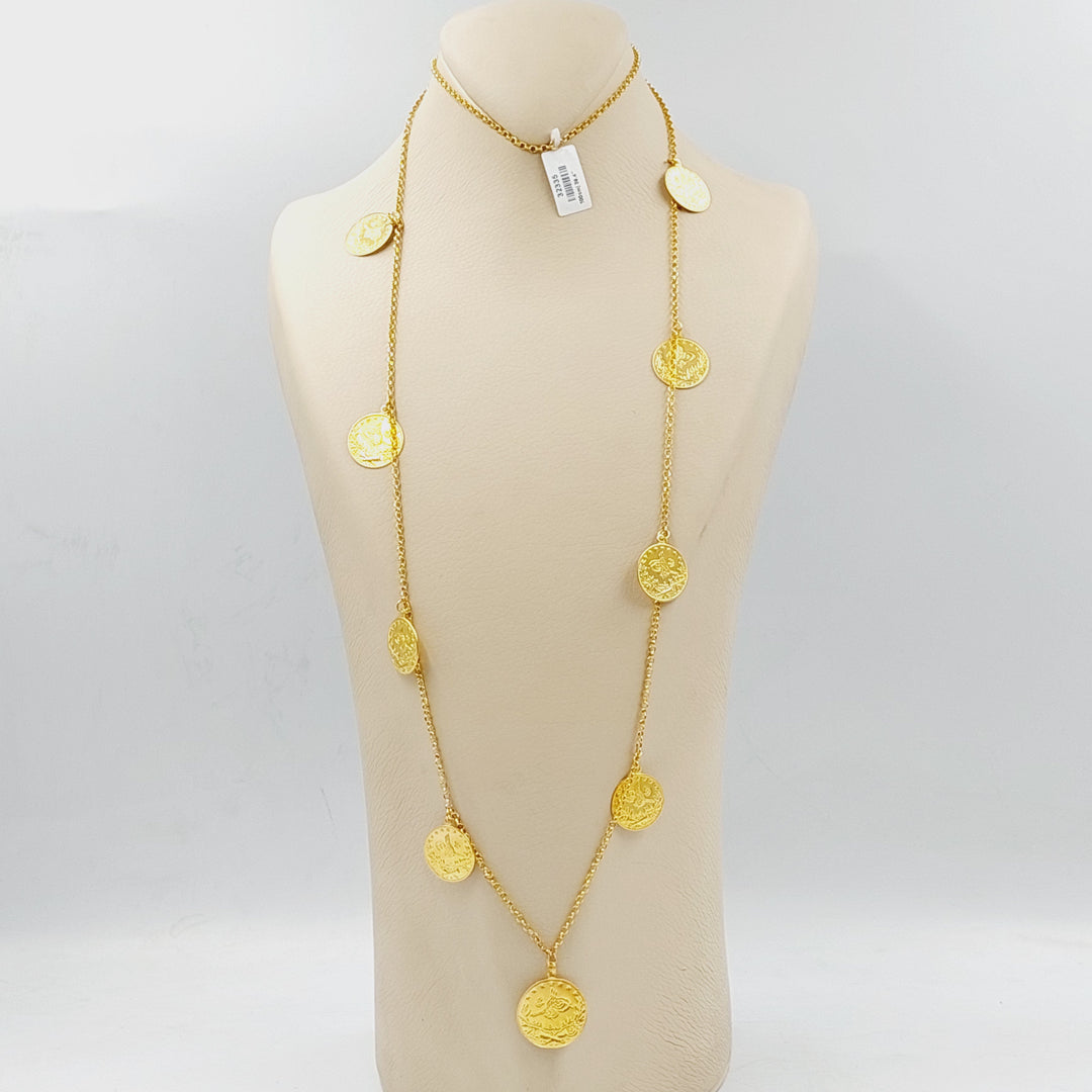 21K Gold Rashadi Dandash Long Necklace by Saeed Jewelry - Image 3