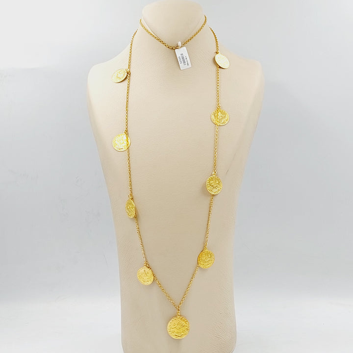 21K Gold Rashadi Dandash Long Necklace by Saeed Jewelry - Image 3