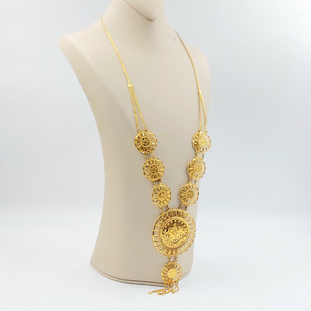 Rashadi Long Necklace Made of 21K Gold by Saeed Jewelry 
