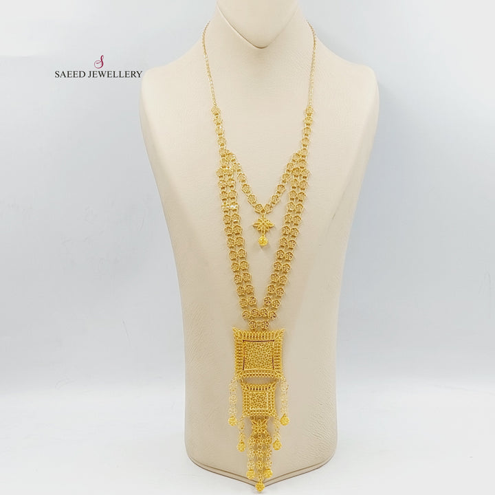 21K Gold Bahraini Long Necklace by Saeed Jewelry - Image 5