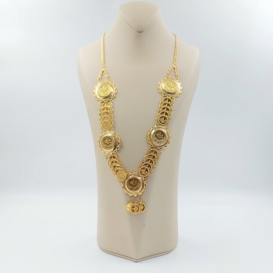 Print Rashadi Long Necklace Made of 21K Gold by Saeed Jewelry 