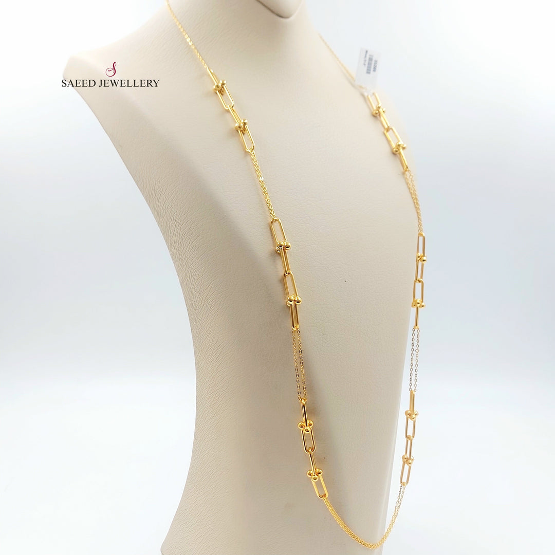 Deluxe Long Necklace Made of 21K Gold by Saeed Jewelry 