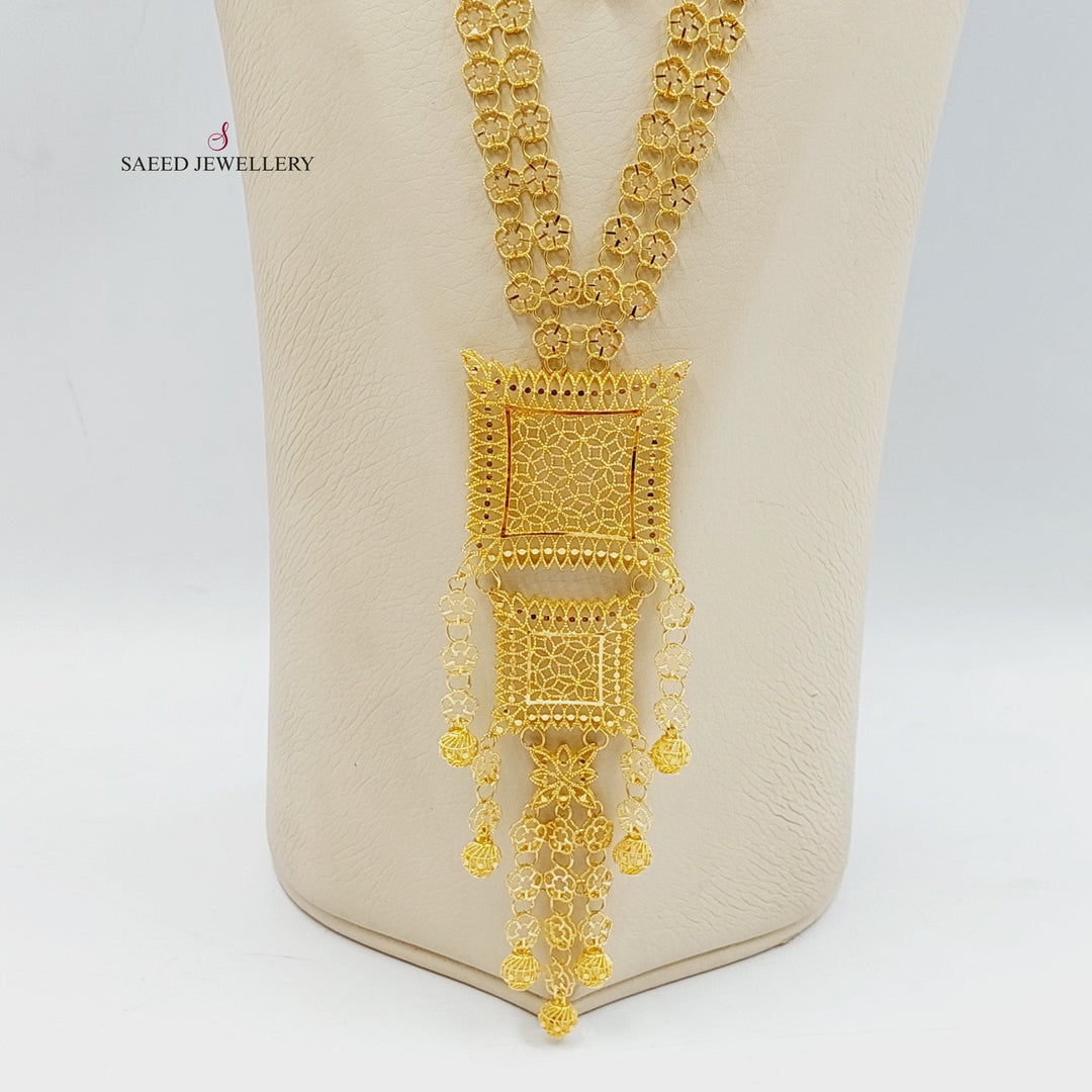 21K Gold Bahraini Long Necklace by Saeed Jewelry - Image 7