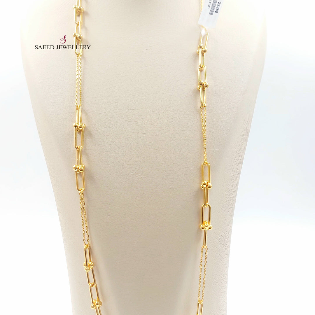 Deluxe Long Necklace Made of 21K Gold by Saeed Jewelry 