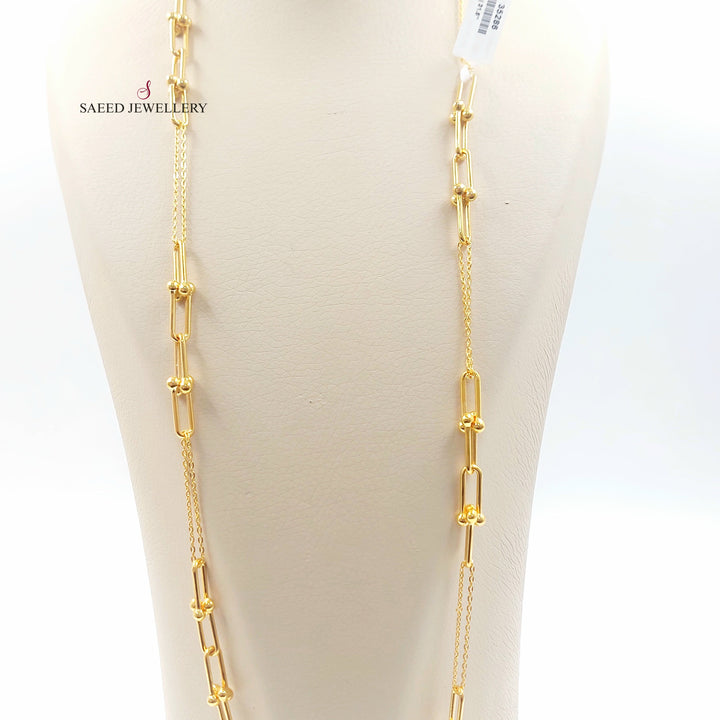 Deluxe Long Necklace Made of 21K Gold by Saeed Jewelry 