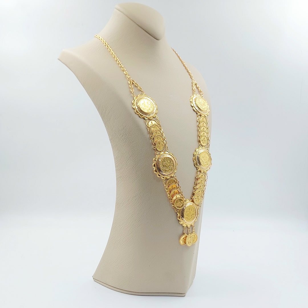 Print Rashadi Long Necklace Made of 21K Gold by Saeed Jewelry 
